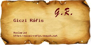 Giczi Ráfis névjegykártya